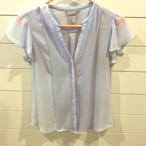H & M Light Blue Sheer Blouse